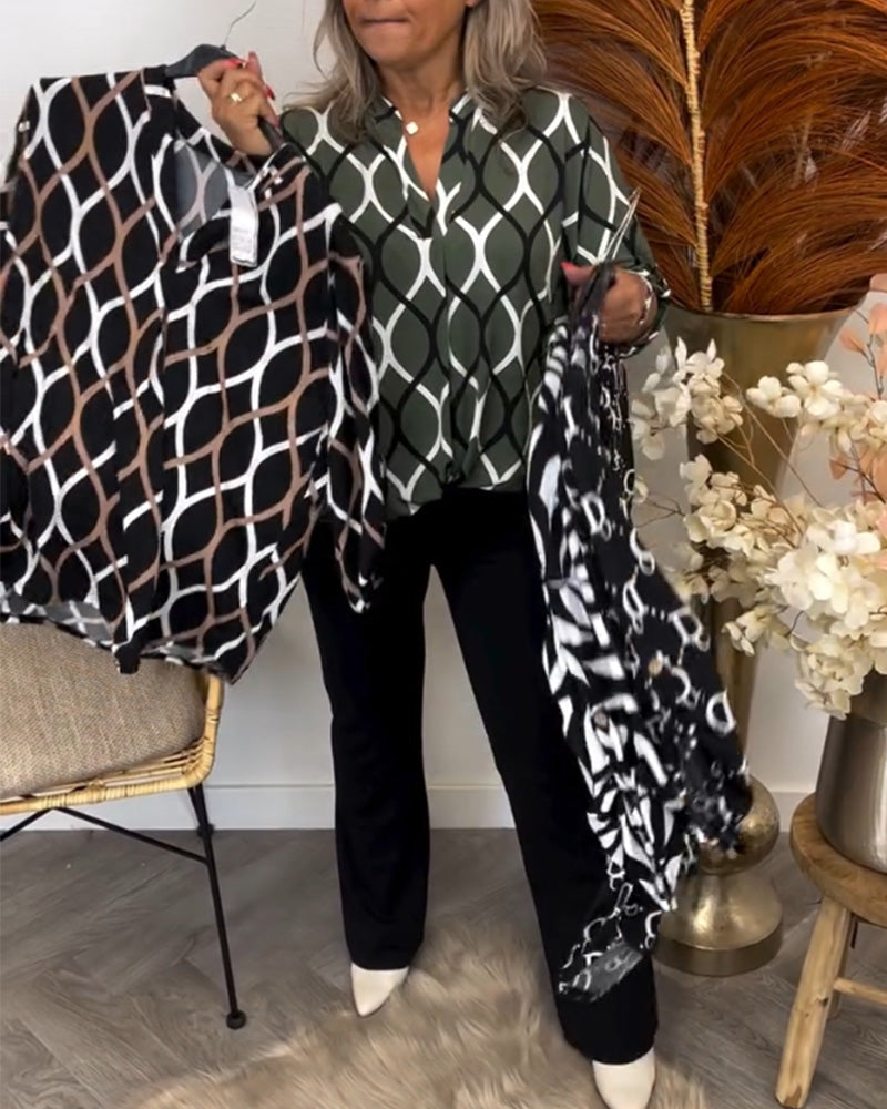 Noor | Bluse mit grafischem Druck