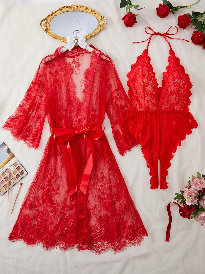 Viktoria | Spitzen Body mit tiefem Ausschnitt