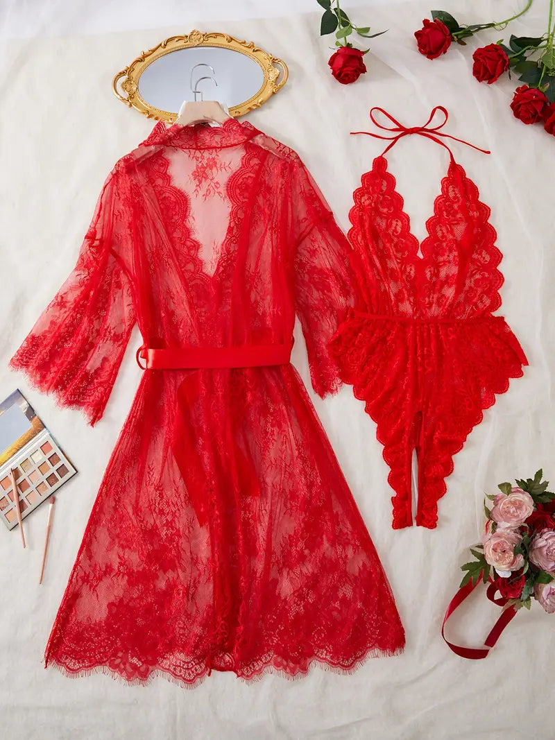 Viktoria | Spitzen Body mit tiefem Ausschnitt