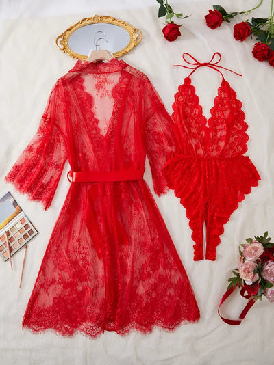 Viktoria | Spitzen Body mit tiefem Ausschnitt