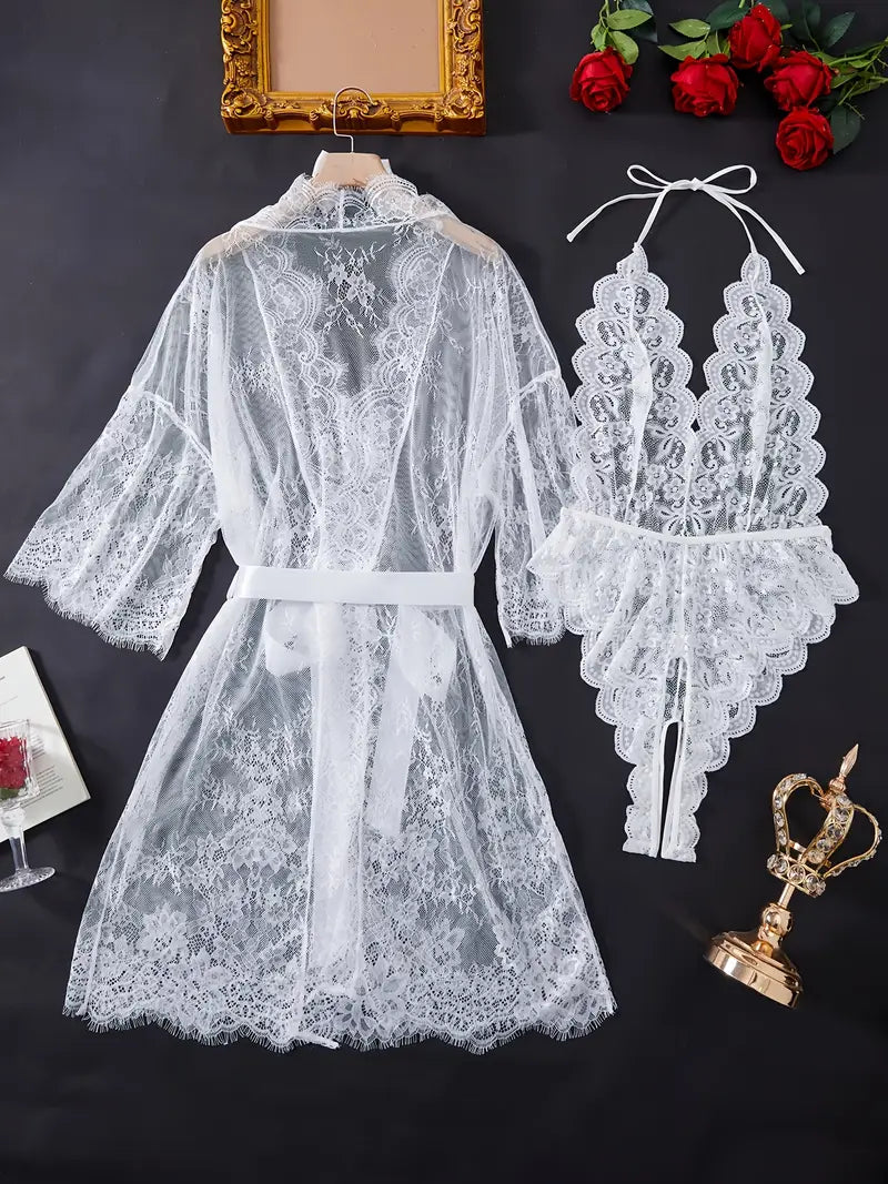 Viktoria | Spitzen Body mit tiefem Ausschnitt