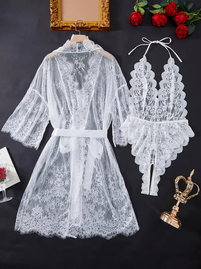 Viktoria | Spitzen Body mit tiefem Ausschnitt