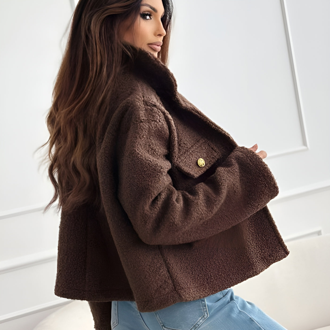 Beate | Teddy Jacke Braun